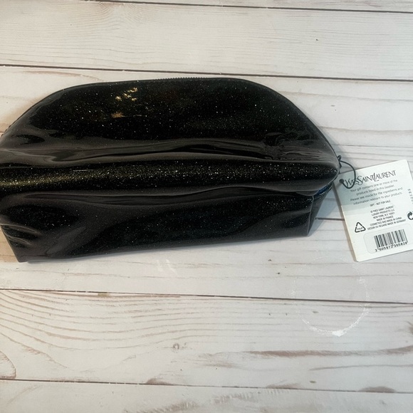 YSL Cosmetic Makeup Case Yves Saint Laurent Beaute Sparkle Zip Closure NWT - Picture 2 of 12